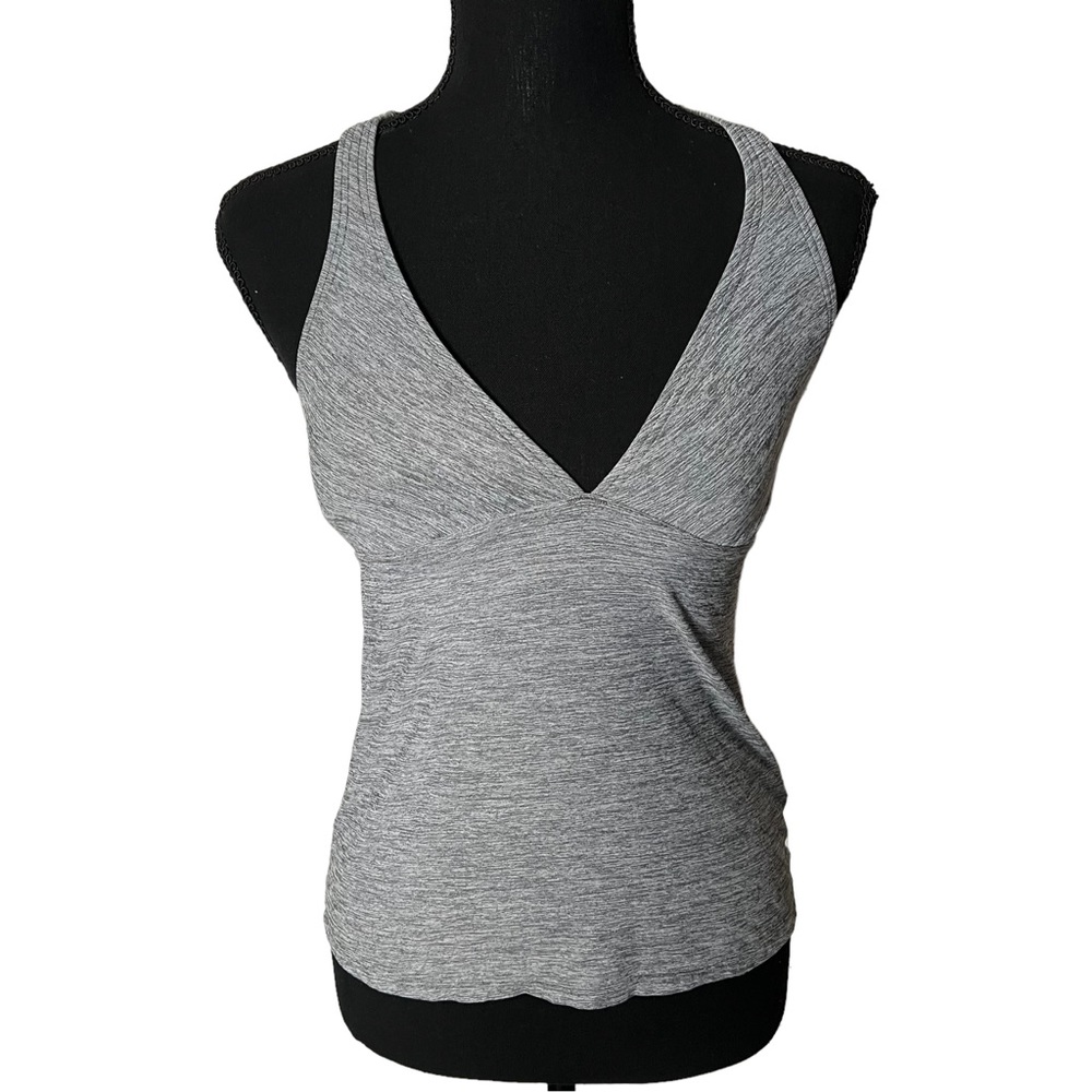 Athleta Grey Zahara V-Neck Padded Racerback Tankini Tank Top Size Small 984294